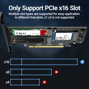 Адаптер JEYI 3 в 1 SSD карта M.2 NVMe в PCIe 4,0 3,0 м. 2 SATA в SATA III mSATA в SATA конвертер для настольного ПК OEM - Product Image 6