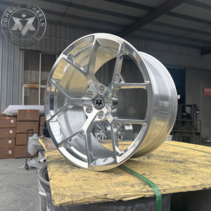 Jantes forgées Viaol à <span class=keywords><strong>5</strong></span> branches, 18, 19, 20, 21, 22 pouces, PCD personnalisé, ET, finition miroir argenté, en alliage, compatibles BMW, Mercedes, Audi, Tesla - Product Image 2