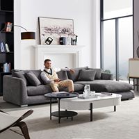 Canapé Sectionnel Garniture Plumes Confortable Blanc Méridienne Trois Places Avec Chaise Longue