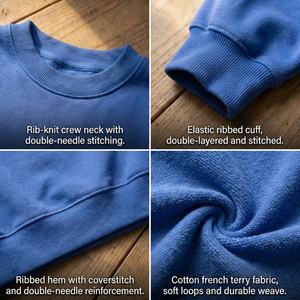 Sweat-shirt à capuche en molleton français 100% coton pour homme TKAN742D, poids lourd, broderie personnalisée sur serviette, sweat-shirt décontracté surdimensionné - Product Image 2