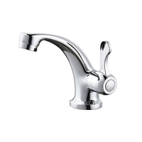 Robinet de bain à levier unique en alliage de zinc finition chromée, robinet d'eau froide à poser sur le plan pour hôtel et maison, OEM ODM
