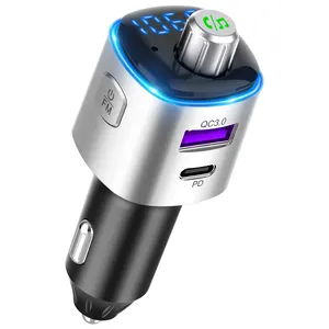 MP3 Player Support TF Card PD 20W & QC3.0 22.5W Type C Car Fast Charger Bluetooth V5.0 Hands Free FM Transmitter for Car BC78T