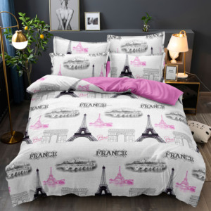 Ensemble de <span class=keywords><strong>draps</strong></span> de lit <span class=keywords><strong>en</strong></span> microfibre de couleur rose, 4 pièces, nouveau design, vente <span class=keywords><strong>en</strong></span> gros - Product Image 6