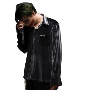 <span class=keywords><strong>Camicia</strong></span> da <span class=keywords><strong>uomo</strong></span> lunga in flanella di flanella Casual stile personalizzato stile nazionale ricamato a maniche lunghe - Product Image 2