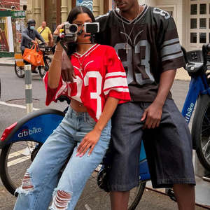 Op maat ontworpen logo basketbal voetbal shirt unisex sportkleding boxy American football shirt heren cropped T-shirt dames - Product Image 1