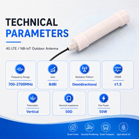 Antenne étanche 4G LTE NB-IoT 700-2700 MHz 8dBi omnidirectionnelle SMA mâle pour armoire extérieure de puits d'eau IoT