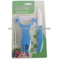 HSK 6 Inch Fork Tiles Cutter Suisse Chine Poignée Nouveauté vert couleur cuisine couteau à fruits en céramique avec éplucheur deux pièces ensemble