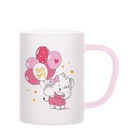 Vesub Sublimation personnalisée 12oz/360ml tasse en verre dépoli poignée couleur arc-en-ciel pour expresso café bière comme cadeau personnalisé