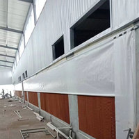 Nouveau système de rideaux enrouleurs latéraux en bâche PVC anti-UV pour poulaillers, élevages et fermes, résistant à la pluie, garantie 1 an