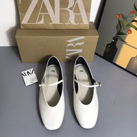Chaussures plates Mary Jane en cuir verni rouge pour femme ZA, nouvelle collection printemps 2026, style ballerines à talon bas, chaussures françaises