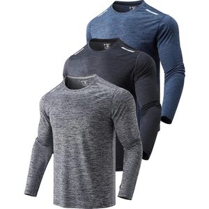 <b>Men's</b> Dry Fit <b>Long</b> Sleeve T Shirts 3 Pack Lightweight Athletic Performance Tops Moisture Wicking Hiking Outdoor Apparel - Product Image 1