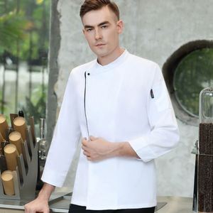High Quality Solid Color <b>Black</b> Coat With Red Piping Restaurant Waterproof Labor Work Uniform Kitchen Cooking 3D <b>Chef</b> <b>Jacket</b> - Product Image 1