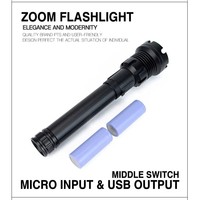 Lampe torche tactique à haute luminosité XHP90, torche LED super lumineuse, rechargeable par USB, zoomable, étanche, pour le camping