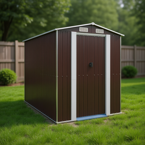 Abri de jardin en acier galvanisé brun foncé 75,6x107,9x87,8 pouces, rangement étanche avec structure en aluminium - Product Image 2