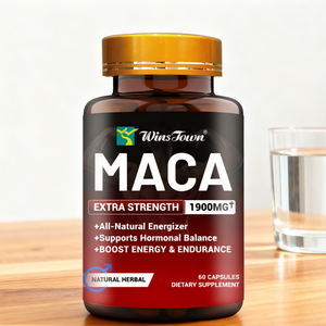 Wins Town Capsules d'énergie masculine Maca Ginseng Ashwagandha 60 Capsules Complément alimentaire naturel à base de plantes Immunité avec Vitamine Zinc - Product Image 1