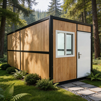 Maison conteneur pliable en bois grainé personnalisée, appartement préfabriqué empilable en panneaux sandwich d'acier, installation rapide, design moderne