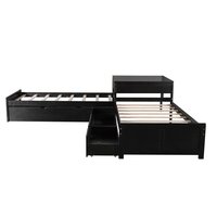 Kainice Cadre de lit moderne en bois blanc Rangement de luxe en bois pour le salon Derniers modèles de lit d'angle Lit gigogne en mélamine Lits jumeaux