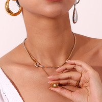 Collar de Perlas de Concha de la Serie New Ocean, Joyería de Acero Inoxidable 316l, Chapado en Oro de 18k, Collar de Moda Resistente al Agua