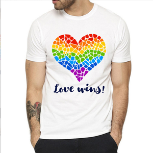 Cheap Rainbow Pride Heart LGBTQIA Hombres Mujeres Love T Shirt - Product Image 1