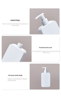 Bouteilles de lotion corporelle carrées plates blanches de 250 ml en gros en stock, flacons de shampoing et de crème pour les mains de 8 oz avec pompe