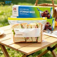 Anti-temperatuur transparante luchtdichte verzegelbare op maat gemaakte plastic ziplock zakken voor het bewaren van voedsel en verpakkingen