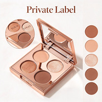 Palette de fards à paupières nude imperméable 4 couleurs, maquillage naturel longue tenue, pigmentée, végane, vente en gros, marque privée