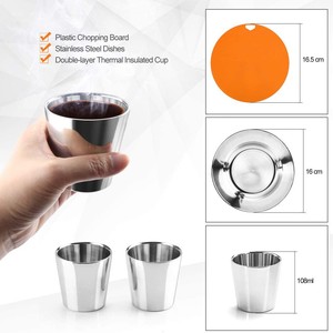 Juego de Utensilios de Cocina Aislados de Acero Inoxidable para Acampar al Aire Libre, Hervidor Portátil de 3-4L con Utensilios y Bolsas de Almacenamiento - Product Image 4