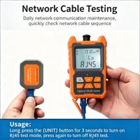 Mini testeur de puissance optique 3 en 1 avec testeur de câble réseau et testeur de fibre optique à LED pour la maintenance FTTH et les tests télécoms