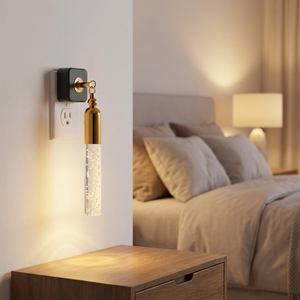 LOHAS Golden Housing Plug-in 3000K Lumière douce LED Veilleuses à capteur de lumière, intensité réglable, style <span class=keywords><strong>bulle</strong></span>, luxe pour chambre à coucher - Product Image 1