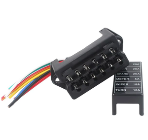 Scatola Portafusibili a 6 Vie con 2 Ingressi e 6 Uscite con Cavi e Fusibili a Lama Standard 5A 10A 15A 20A per Auto, Bus, Camper, Camion, Imbarcazioni - Product Image 4
