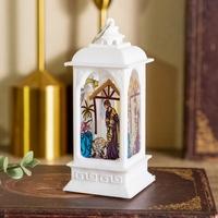 Hstyle LED Leuchtende Jesus-Windlampe Feiertagsdekoration Europäische Kirchenkerzenlampe Dekorationen mit Batterien in Vier Farben