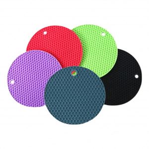 Posavasos Redondos de Silicona, Protectores de Cocina, Aislantes del Calor para Ollas y Platos, Diseño de Panal, Reutilizables, para Mesa - Product Image 1