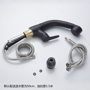 Grifo Extraíble Negro Chengming, Monomando, Válvula de Cerámica, Agua Fría y Caliente, Lavabo, Altura Ajustable, Telescópico - Product Image 4