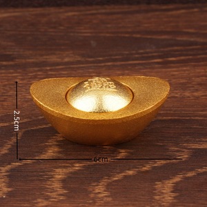 Lingote de Latón Giratorio Ovalado, Decoración Feng Shui para el Hogar, Adorno para Aliviar el Estrés, Decoración para Sala de Estar, Decoración para el Año Nuevo Chino - Product Image 4