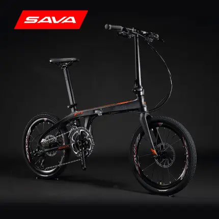 Fantas-Fiets Sava Carbon Fiber Vouwfiets 20 Speed Dubbele Schijfrem Opvouwbaar Ultralight Fiets Voor Volwassen