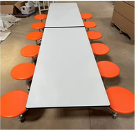 Unité de restauration rapide pliante moderne 10 places Table à manger scolaire Salle à manger Cafétéria Restaurant Meubles Hôtels Entrepôts Halls