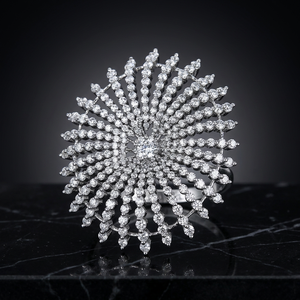 Bague ajustable classique en zircon taille princesse américaine faite à la main, plaquée rhodium, sans nickel ni plomb, pour femme - Product Image 3