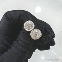 S925 gümüş küpe 18K altın küpe DEF renk Moissanite kadın küpe