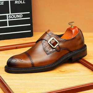 Chaussures Oxford de grande taille de conception italienne en vente en gros. Chaussures habillées décontractées pour hommes avec fonction rehausseur de taille et bout carré - Product Image 3