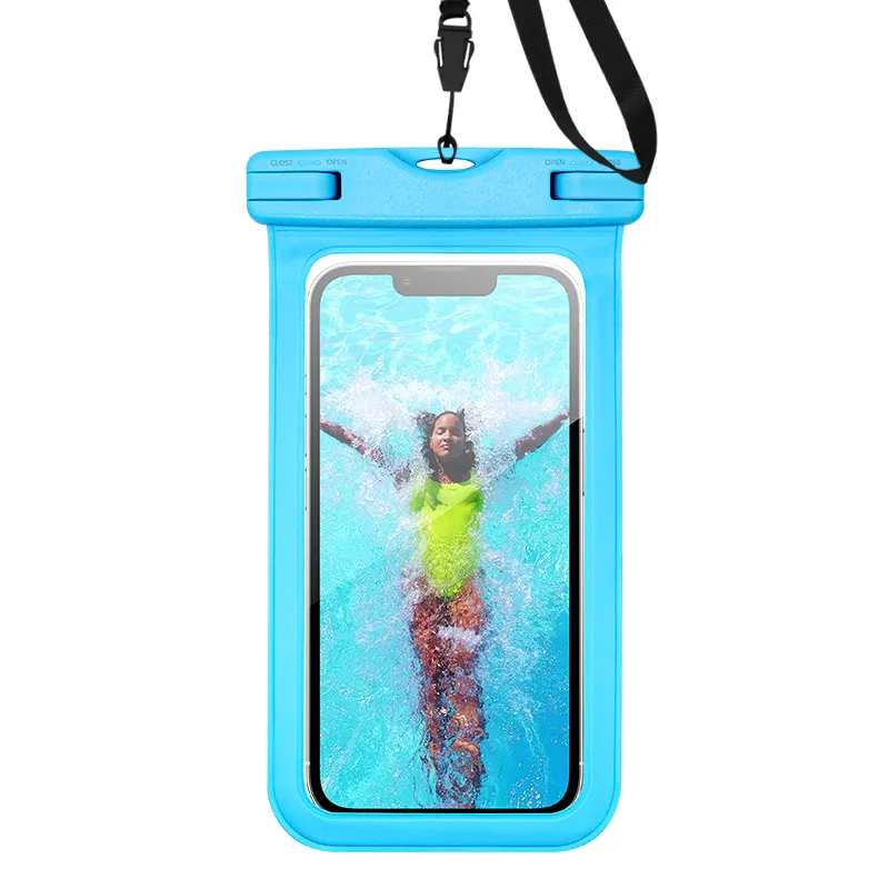 free sample Fluorescent Waterproof beach Pouch Underwater waterproof Phone Bag for Swimming Diving mobile phone pouch
