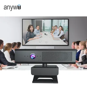 Anywii Kamera Pertemuan Kantor, Speaker Webcam Audio Usb Pc Kamera Komputer 1080P Webcam Konferensi dengan Bar Suara