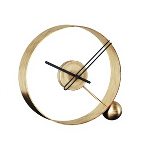 Traditional Aluminum <b>Desk</b> <b>Clock</b> with Needle Display Open Frame Design Elegant Ball Accent for Home Office Living Room Decor - Product Image 1