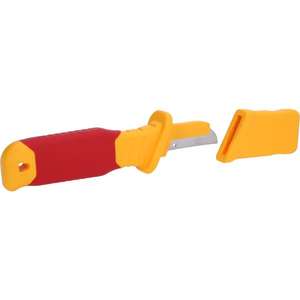 KS TOOLS - 117.5602 Couteau à câble avec isolation de protection 1000V et lame droite 200 mm 1000V PINCES ET COUPE ISOLÉES - Product Image 2