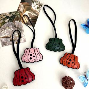 Halloween Party Pumpkin <b>Bag</b> Pendant Trendy Dot Pattern Leather <b>Bag</b> <b>Charm</b> Holiday Decorative Keychain for Women Handbags & Totes - Product Image 1