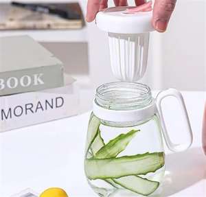 Vaso de Vidrio Transparente con Tapa y Pajita para Café Helado, Té, Leche, Agua y Bebidas - Product Image 6