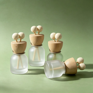 8ml Frosted <strong>Car</strong> <strong>Diffuser</strong> Perfume Vent Clip with Wooden Lid Pink and Yellow for Home Fragrance - Product Image 4