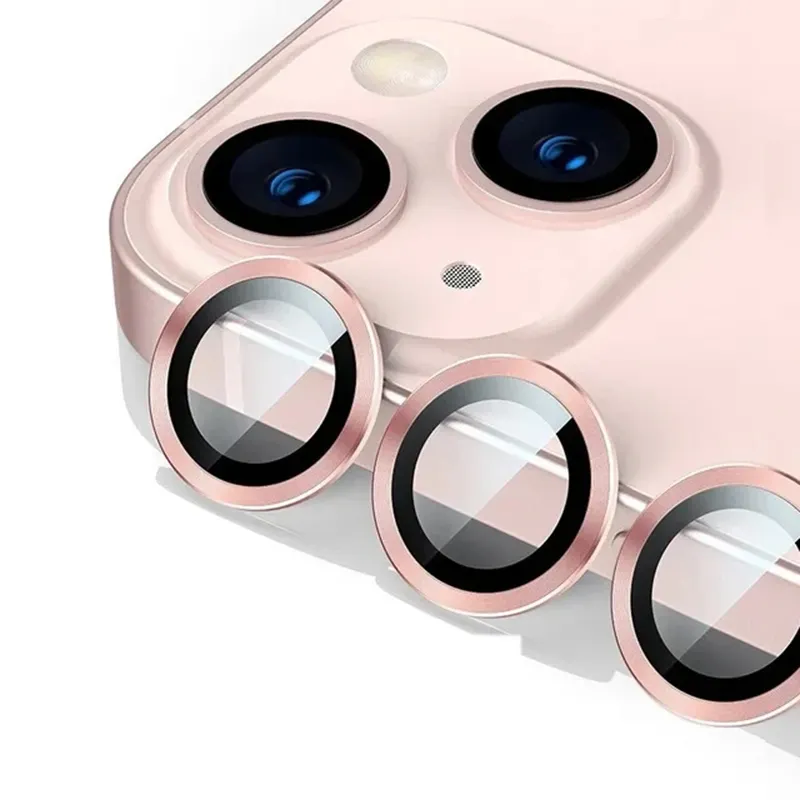 Film pelindung ponsel iPhone, untuk iPhone lensa kamera logam tekstur CD cincin kaca untuk iPhone 15 14 13 12 11 Pro Max