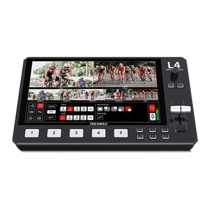 Df bán buôn feelworldl4 đa-máy ảnh video Mixer Switcher <span class=keywords><strong>5</strong></span> kênh 4hd-mi SDI màn hình cảm ứng USB nhanh <span class=keywords><strong>live</strong></span> streaming PTZ điều khiển - Product Image 1