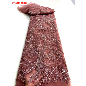 Thêu Tự Làm Sequins Pháp Thời Trang Ren Vải Cưới Dệt Phi Đẹp Lưới Jacquard Vải Dệt Kim Loại Jacquard - Product Image 3