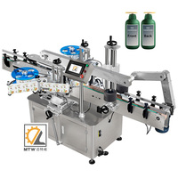 Machine d'étiquetage automatique double face pour bouteilles plates carrées MTW pour l'industrie des boissons, des aliments, des produits chimiques et des poudres